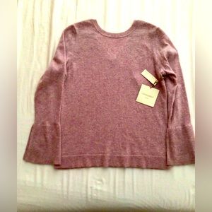 NWT Cynthia Rowley Cashmere Sweater High Round Neck Front/Low VNeck Back Large